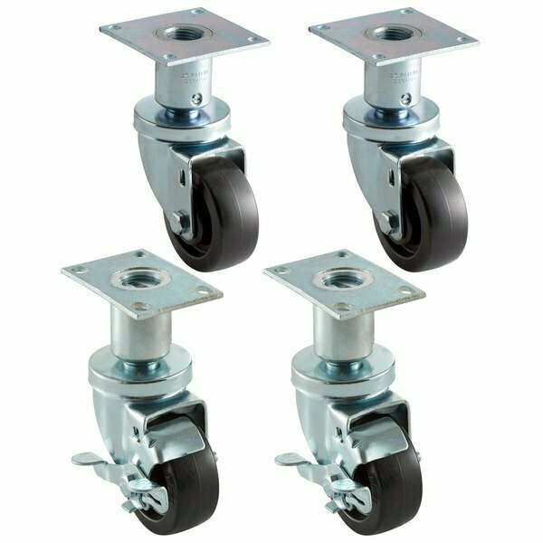 Assure Parts 3in Swivel Plate Casters, 4PK 190CW2T325F1